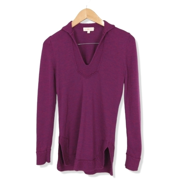 Tory Burch Lizzie Cashmere Sweater Top in Magenta Size XS - Picture 2 of 5
